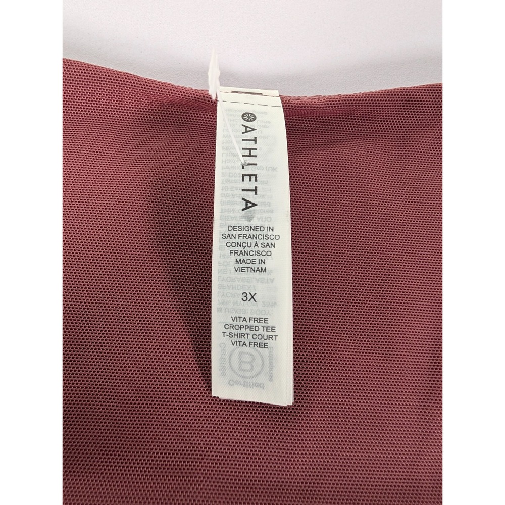 Athleta‎ Top Women's Plus 3X Rose Vita Free Cropped Court Tee T-Shirt New w/Tags - Picture 3 of 11